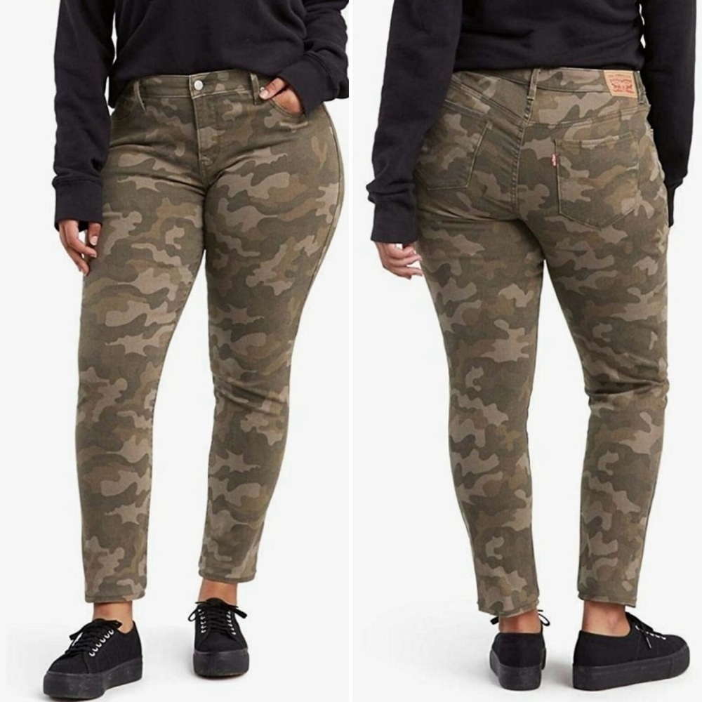 NEW Levi’s 311 Shaping Skinny Jeans Camo Green Women's Plus Size 18W